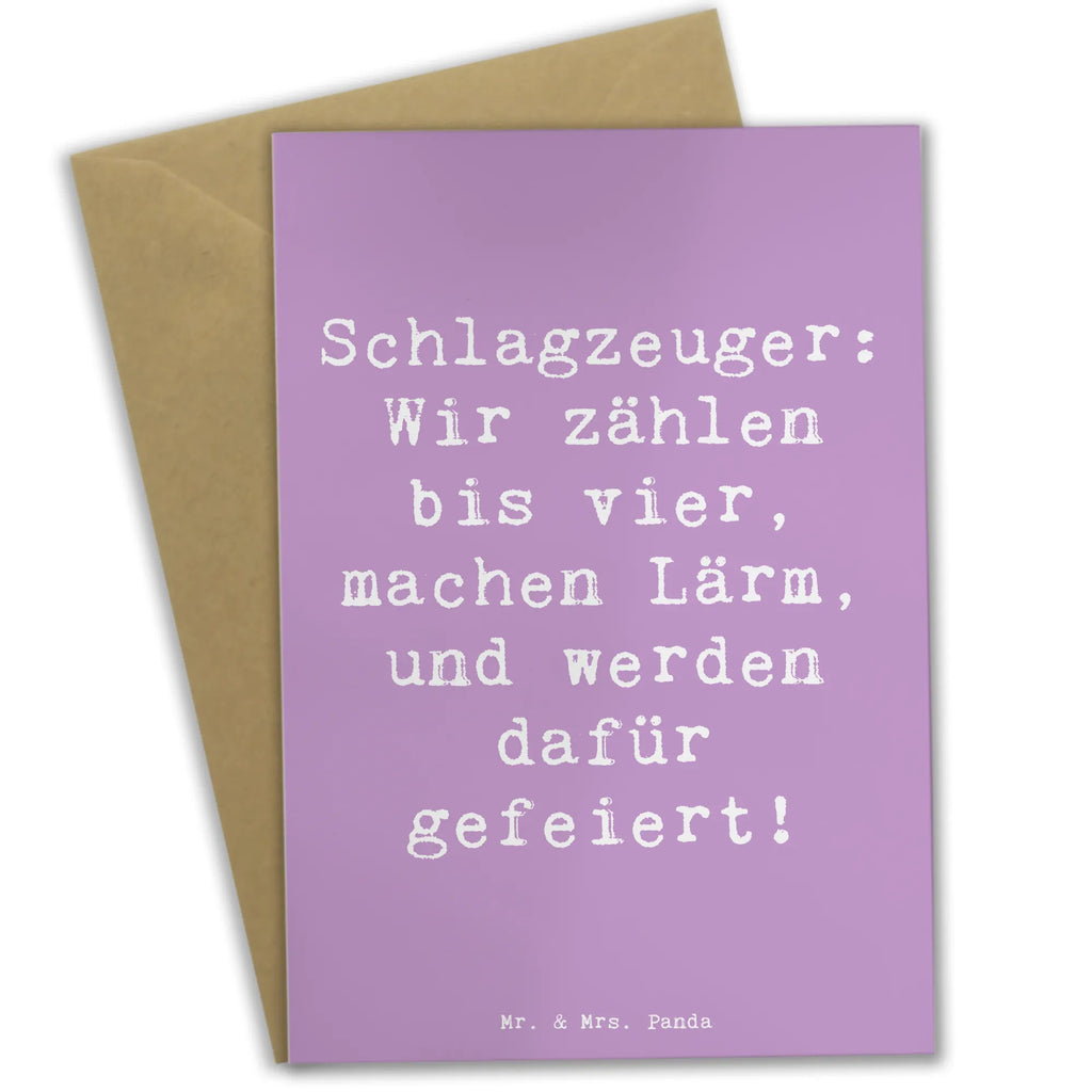 Grußkarte Schlagzeuger: Wir zählen bis vier, machen Lärm, und werden dafür gefeiert! Grußkarte, Klappkarte, Einladungskarte, Glückwunschkarte, Hochzeitskarte, Geburtstagskarte, Karte, Ansichtskarten, Instrumente, Geschenke Musiker, Musikliebhaber