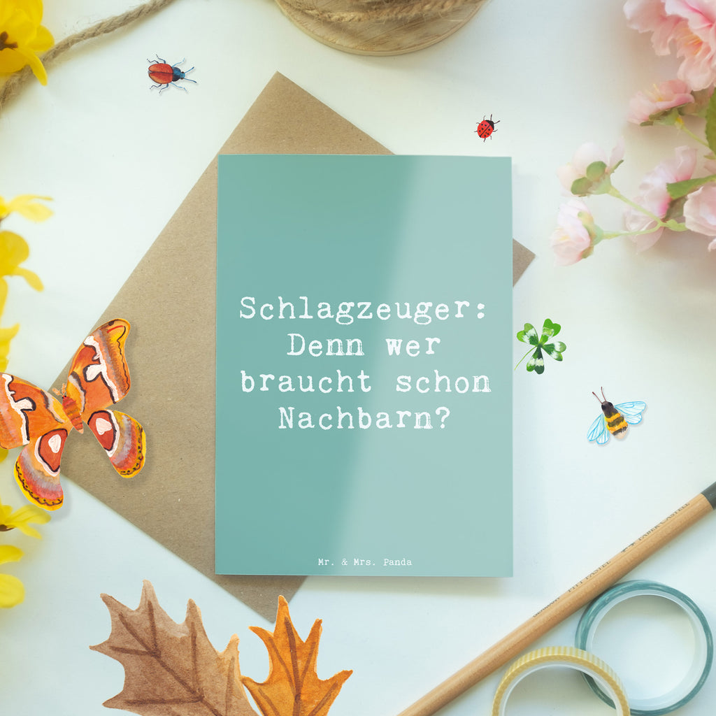 Grußkarte Spruch Schlagzeuger Spruch Grußkarte, Klappkarte, Einladungskarte, Glückwunschkarte, Hochzeitskarte, Geburtstagskarte, Karte, Ansichtskarten, Instrumente, Geschenke Musiker, Musikliebhaber