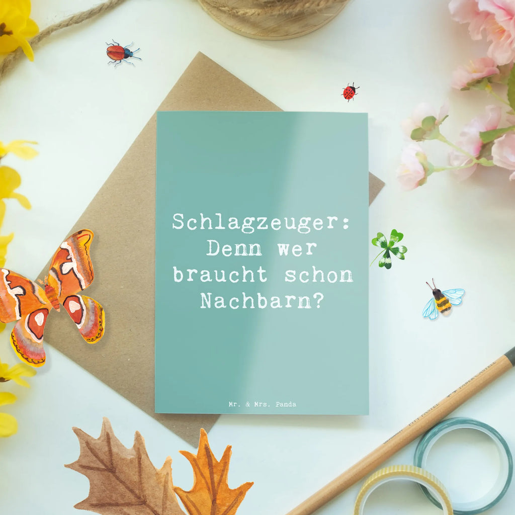 Grußkarte Spruch Schlagzeuger Spruch Grußkarte, Klappkarte, Einladungskarte, Glückwunschkarte, Hochzeitskarte, Geburtstagskarte, Karte, Ansichtskarten, Instrumente, Geschenke Musiker, Musikliebhaber