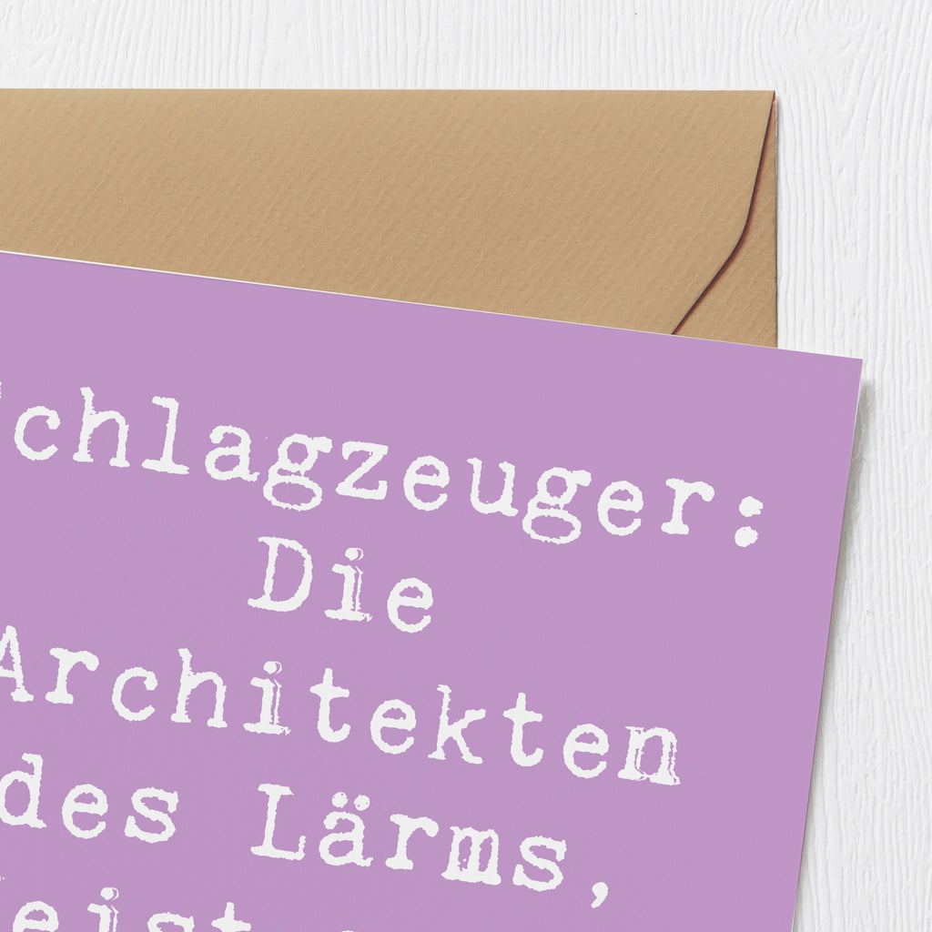 Deluxe Karte Spruch Schlagzeug Architekten Karte, Grußkarte, Klappkarte, Einladungskarte, Glückwunschkarte, Hochzeitskarte, Geburtstagskarte, Hochwertige Grußkarte, Hochwertige Klappkarte, Instrumente, Geschenke Musiker, Musikliebhaber