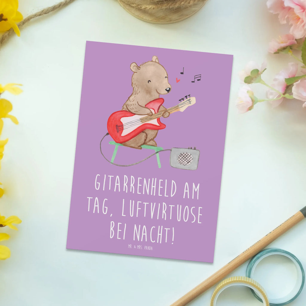 Postkarte Gitarrenheld Postkarte, Karte, Geschenkkarte, Grußkarte, Einladung, Ansichtskarte, Geburtstagskarte, Einladungskarte, Dankeskarte, Ansichtskarten, Einladung Geburtstag, Einladungskarten Geburtstag, Instrumente, Geschenke Musiker, Musikliebhaber