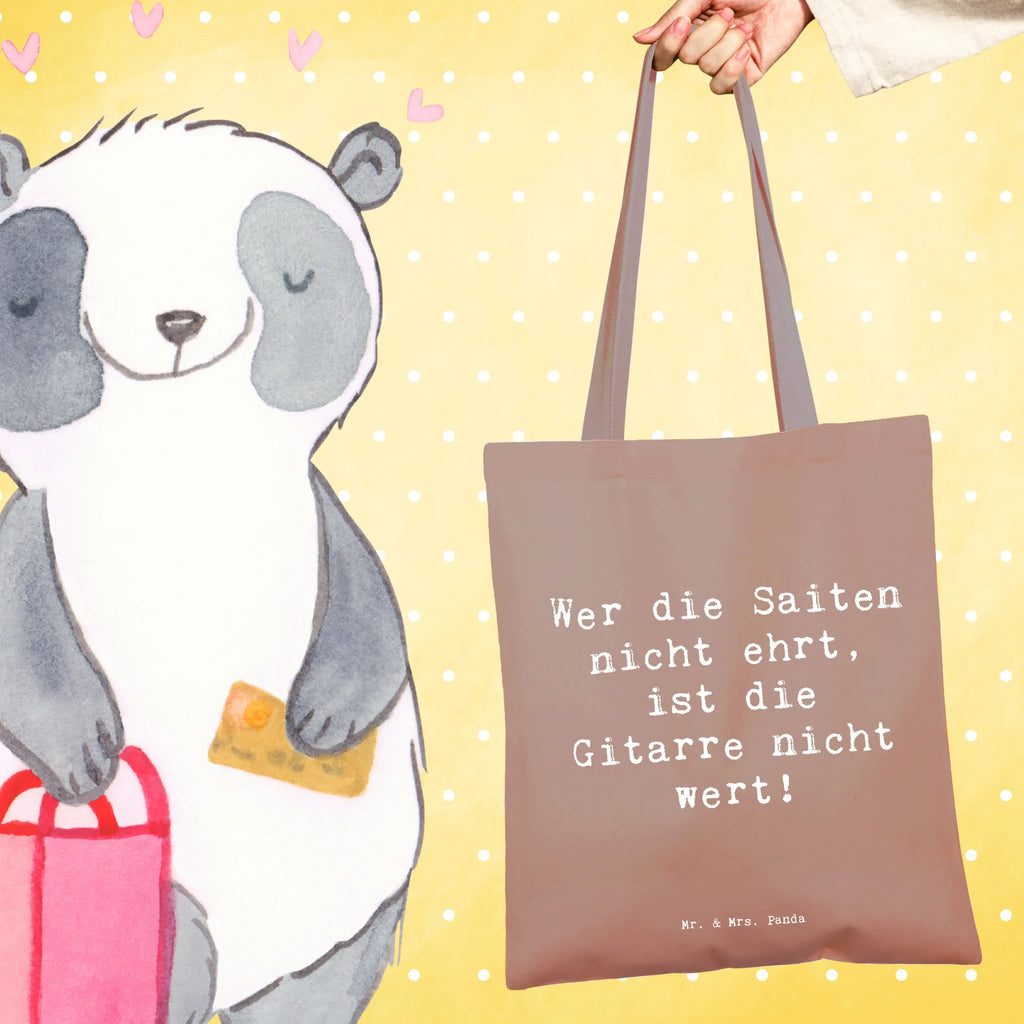 Tote bag Saying Wer die Saiten nicht ehrt, ist die Gitarre nicht wert! Beuteltasche, Beutel, Einkaufstasche, Jutebeutel, Stoffbeutel, Tasche, Shopper, Umhängetasche, Strandtasche, Schultertasche, Stofftasche, Tragetasche, Badetasche, Jutetasche, Einkaufstüte, Laptoptasche, Instrumente, Geschenke Musiker, Musikliebhaber