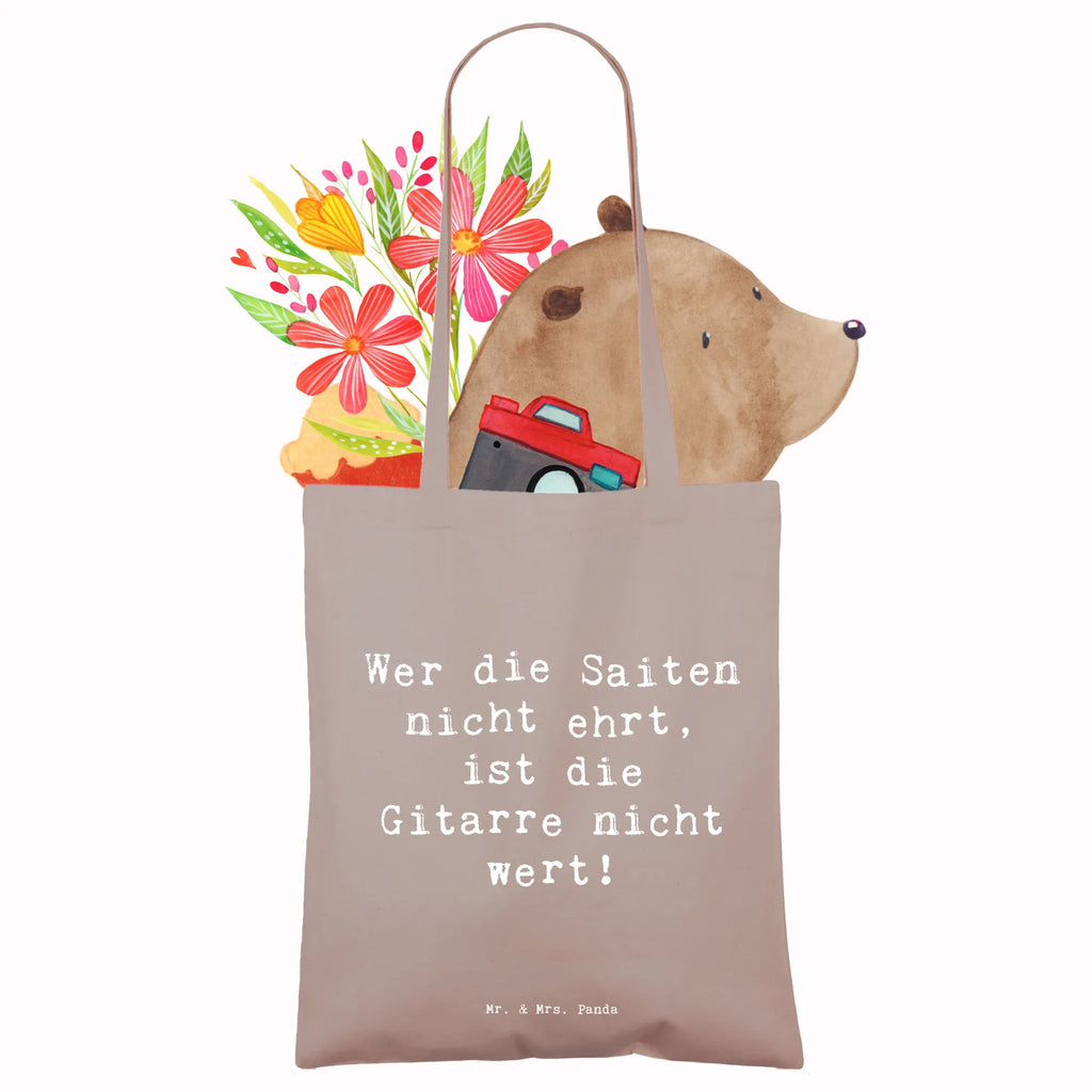 Tote bag Saying Wer die Saiten nicht ehrt, ist die Gitarre nicht wert! Beuteltasche, Beutel, Einkaufstasche, Jutebeutel, Stoffbeutel, Tasche, Shopper, Umhängetasche, Strandtasche, Schultertasche, Stofftasche, Tragetasche, Badetasche, Jutetasche, Einkaufstüte, Laptoptasche, Instrumente, Geschenke Musiker, Musikliebhaber