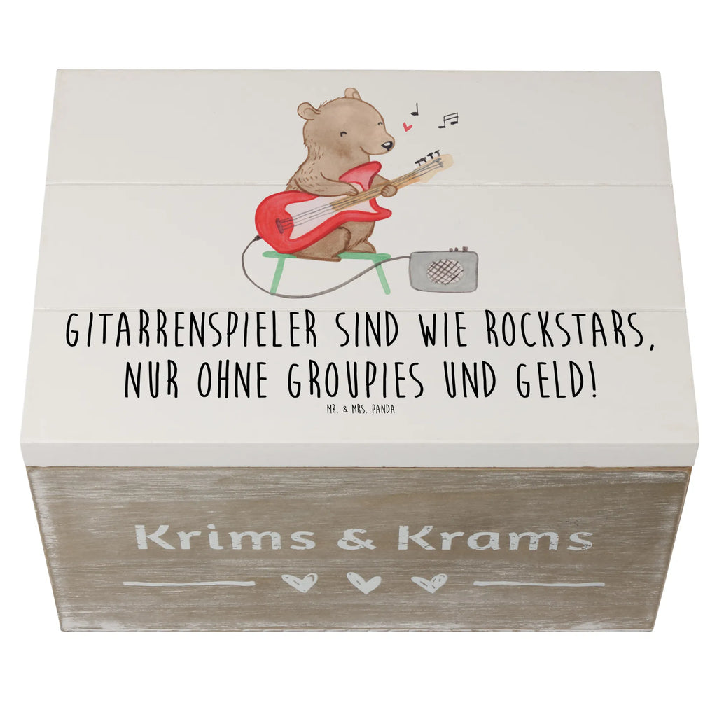 Holzkiste Gitarre Helden Holzkiste, Kiste, Schatzkiste, Truhe, Schatulle, XXL, Erinnerungsbox, Erinnerungskiste, Dekokiste, Aufbewahrungsbox, Geschenkbox, Geschenkdose, Instrumente, Geschenke Musiker, Musikliebhaber