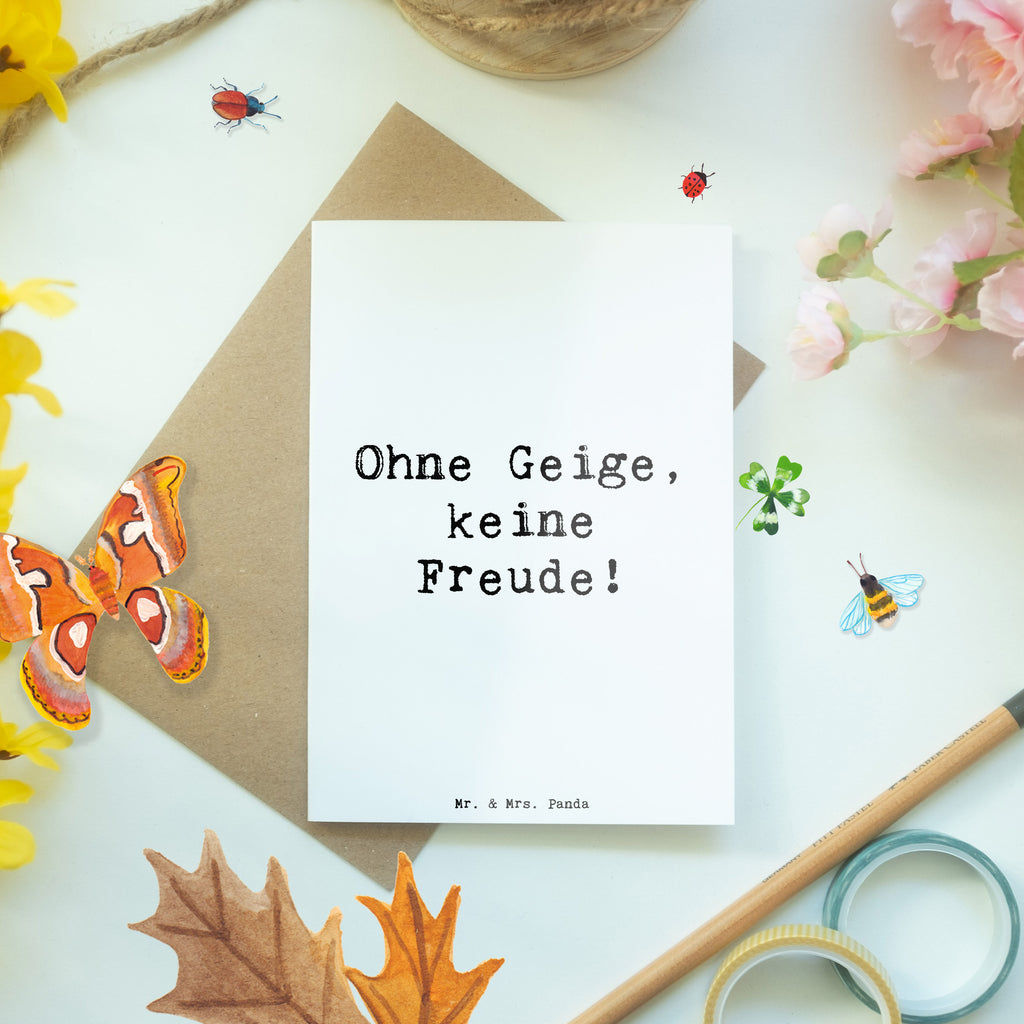 Grußkarte Spruch Geige Freude Grußkarte, Klappkarte, Einladungskarte, Glückwunschkarte, Hochzeitskarte, Geburtstagskarte, Karte, Ansichtskarten, Instrumente, Geschenke Musiker, Musikliebhaber