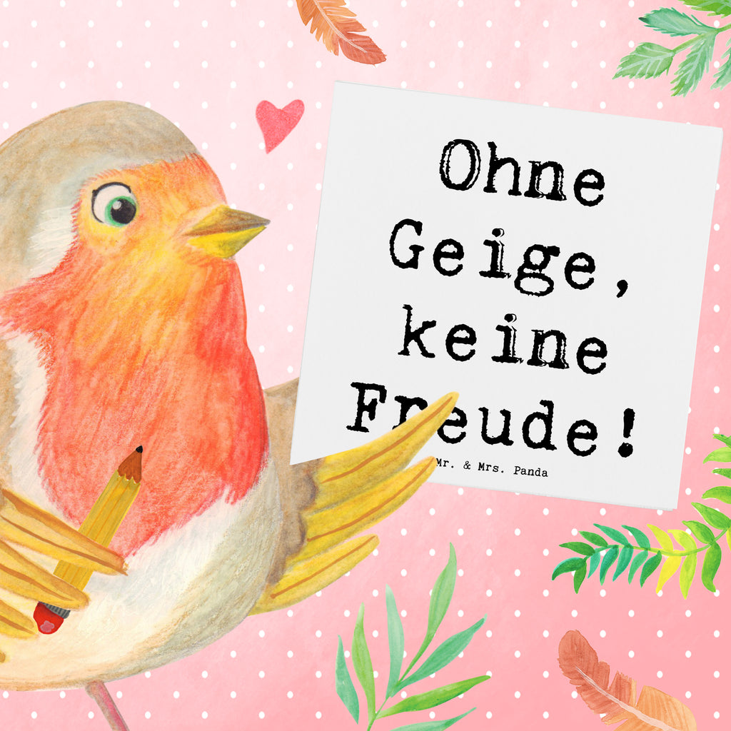 Deluxe Karte Spruch Geige Freude Karte, Grußkarte, Klappkarte, Einladungskarte, Glückwunschkarte, Hochzeitskarte, Geburtstagskarte, Hochwertige Grußkarte, Hochwertige Klappkarte, Instrumente, Geschenke Musiker, Musikliebhaber