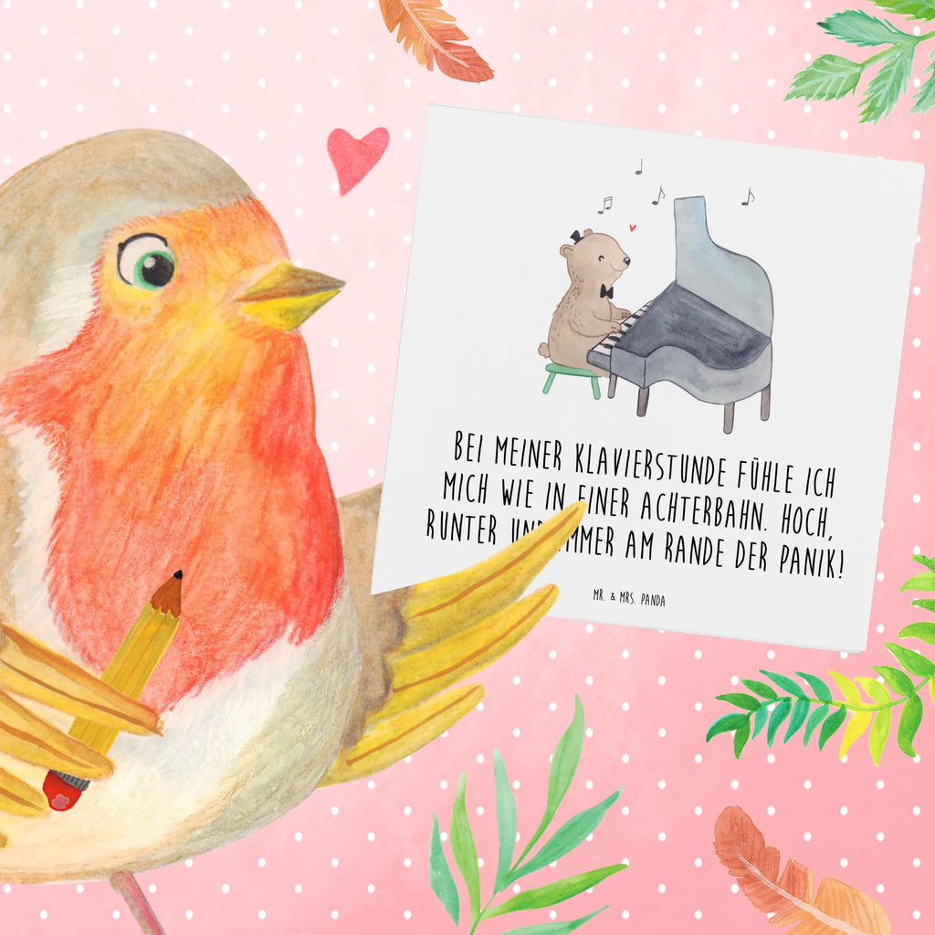 Deluxe Card Bei meiner Klavierstunde fühle ich mich wie in einer Achterbahn. Hoch, runter und immer am Rande der Panik! Karte, Grußkarte, Klappkarte, Einladungskarte, Glückwunschkarte, Hochzeitskarte, Geburtstagskarte, Hochwertige Grußkarte, Hochwertige Klappkarte, Instrumente, Geschenke Musiker, Musikliebhaber