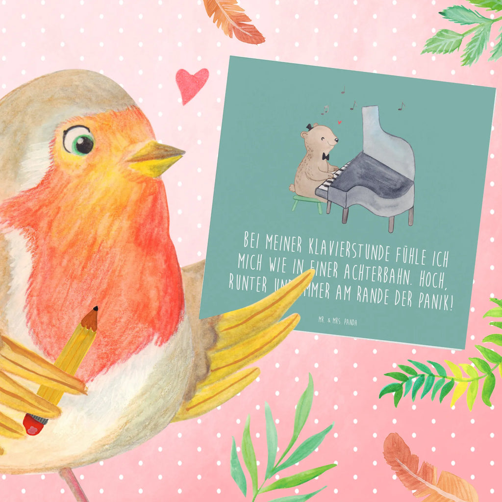 Deluxe Card Bei meiner Klavierstunde fühle ich mich wie in einer Achterbahn. Hoch, runter und immer am Rande der Panik! Karte, Grußkarte, Klappkarte, Einladungskarte, Glückwunschkarte, Hochzeitskarte, Geburtstagskarte, Hochwertige Grußkarte, Hochwertige Klappkarte, Instrumente, Geschenke Musiker, Musikliebhaber