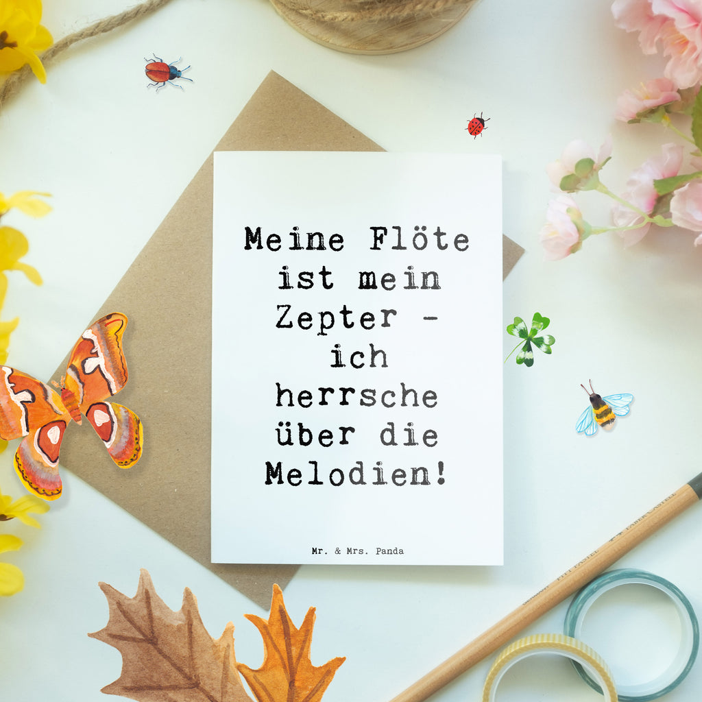 Grußkarte Spruch Flötenzauber Grußkarte, Klappkarte, Einladungskarte, Glückwunschkarte, Hochzeitskarte, Geburtstagskarte, Karte, Ansichtskarten, Instrumente, Geschenke Musiker, Musikliebhaber