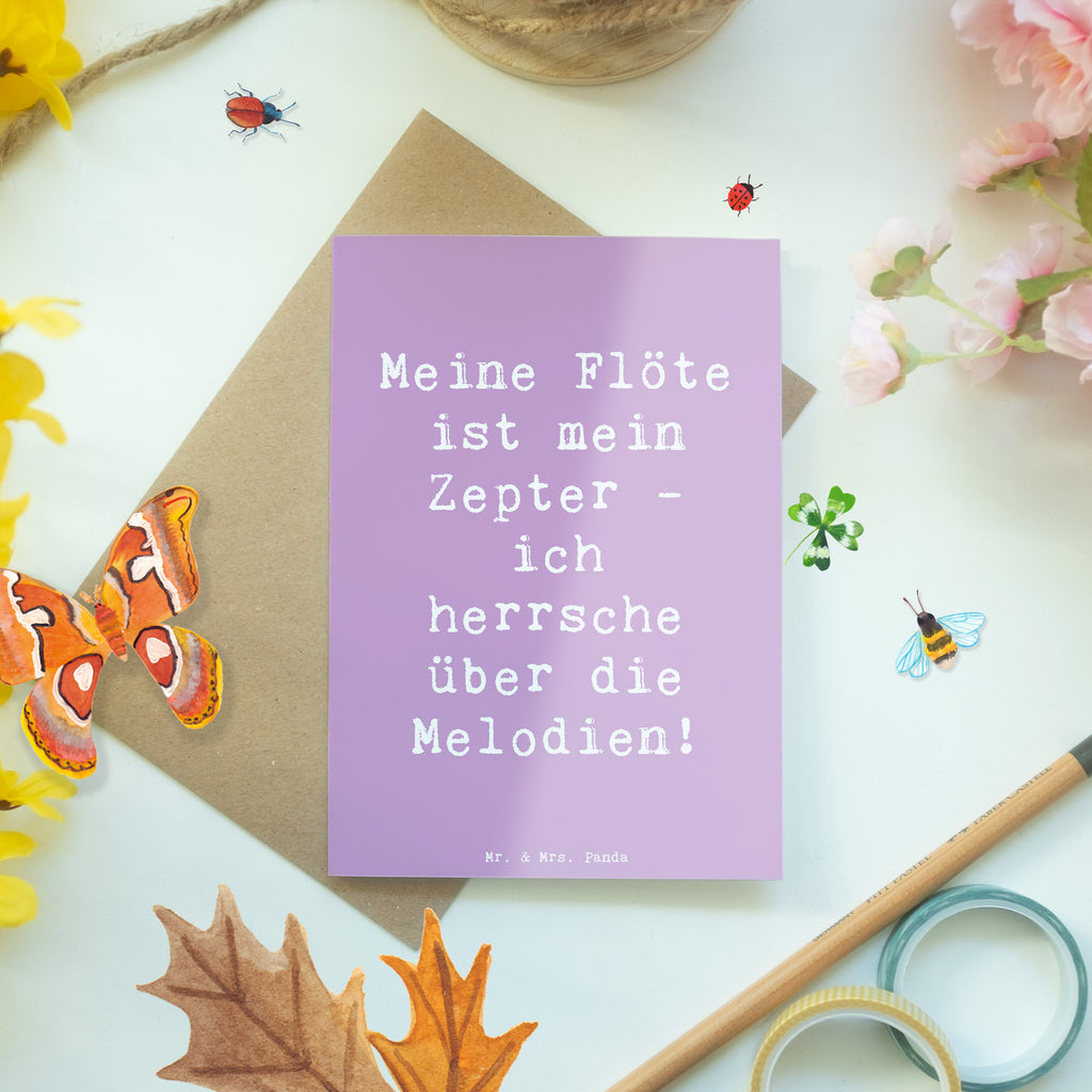 Grußkarte Spruch Flötenzauber Grußkarte, Klappkarte, Einladungskarte, Glückwunschkarte, Hochzeitskarte, Geburtstagskarte, Karte, Ansichtskarten, Instrumente, Geschenke Musiker, Musikliebhaber