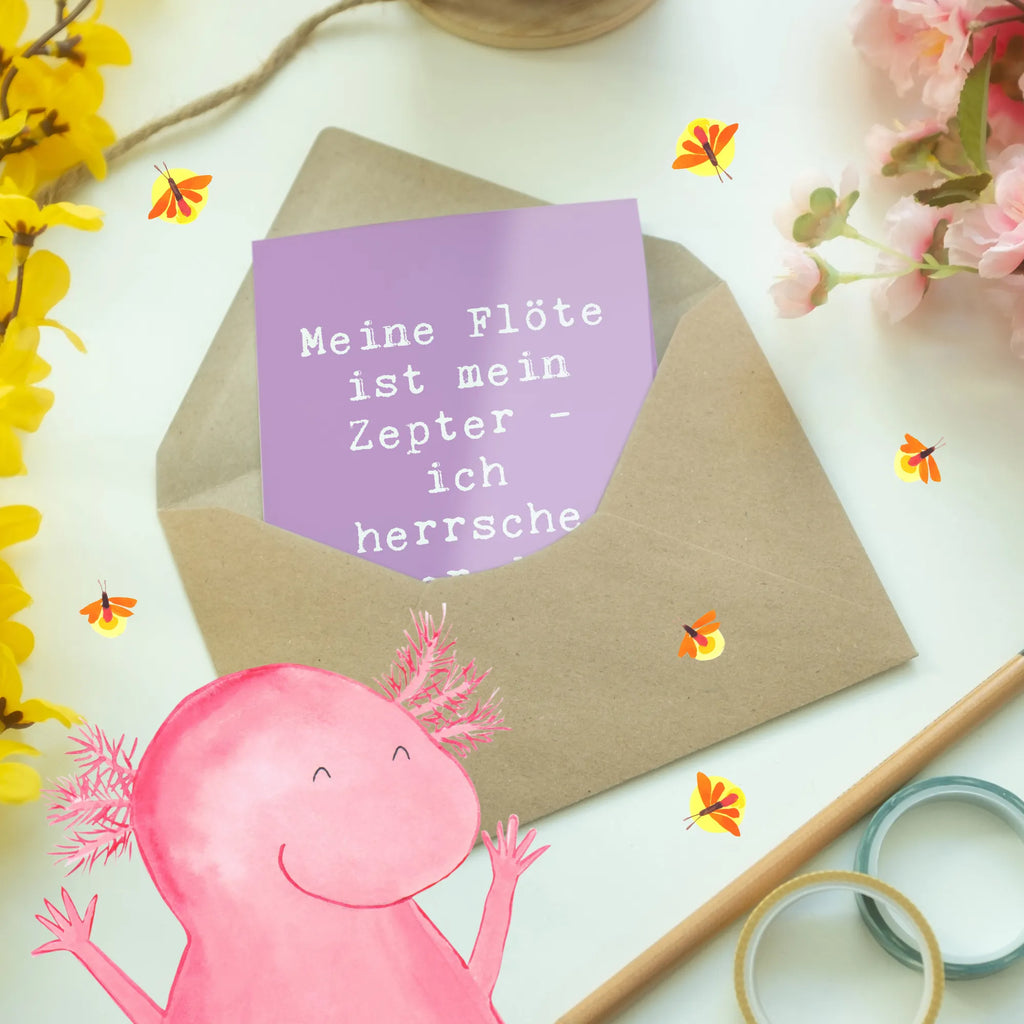 Grußkarte Spruch Flötenzauber Grußkarte, Klappkarte, Einladungskarte, Glückwunschkarte, Hochzeitskarte, Geburtstagskarte, Karte, Ansichtskarten, Instrumente, Geschenke Musiker, Musikliebhaber