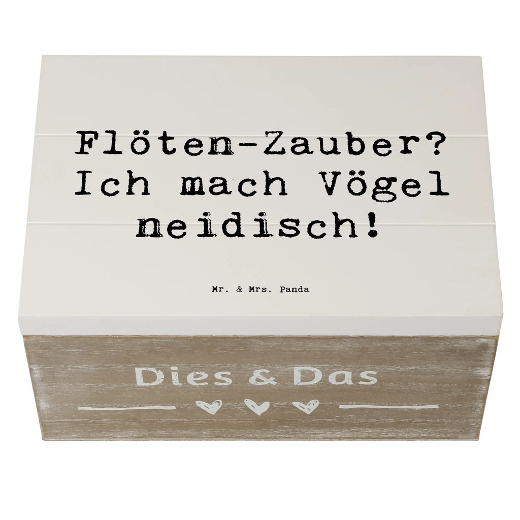 Holzkiste Spruch Flöte Zauber Holzkiste, Kiste, Schatzkiste, Truhe, Schatulle, XXL, Erinnerungsbox, Erinnerungskiste, Dekokiste, Aufbewahrungsbox, Geschenkbox, Geschenkdose, Instrumente, Geschenke Musiker, Musikliebhaber