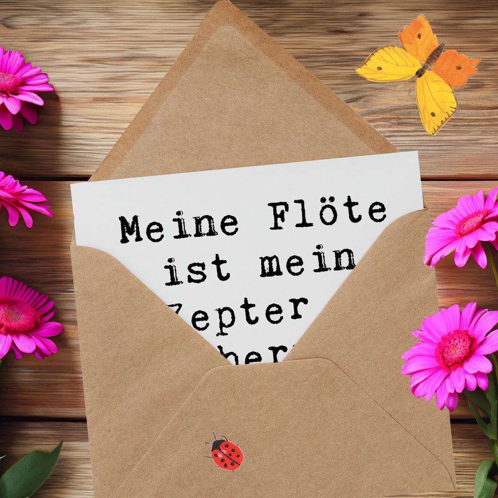 Deluxe Karte Spruch Flötenzauber Karte, Grußkarte, Klappkarte, Einladungskarte, Glückwunschkarte, Hochzeitskarte, Geburtstagskarte, Hochwertige Grußkarte, Hochwertige Klappkarte, Instrumente, Geschenke Musiker, Musikliebhaber