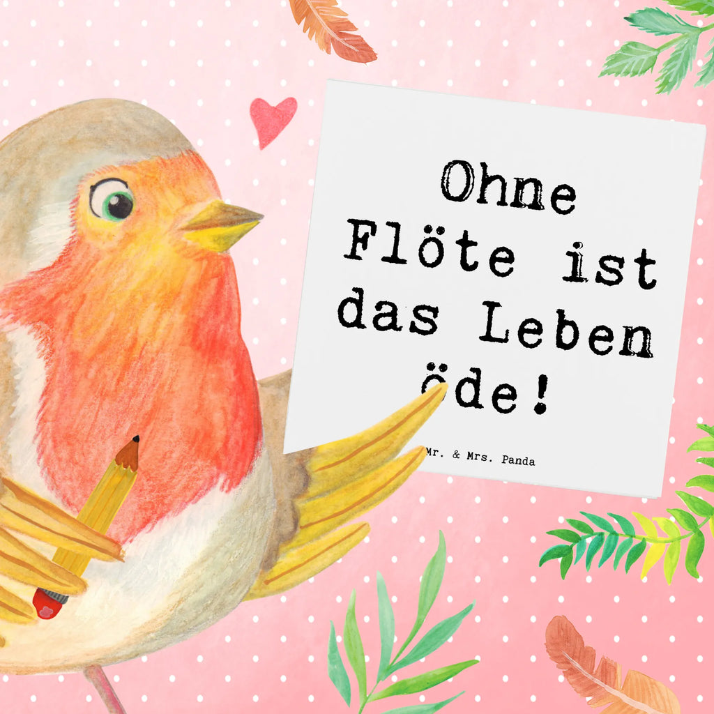 Deluxe Karte Spruch Flöte Leben Karte, Grußkarte, Klappkarte, Einladungskarte, Glückwunschkarte, Hochzeitskarte, Geburtstagskarte, Hochwertige Grußkarte, Hochwertige Klappkarte, Instrumente, Geschenke Musiker, Musikliebhaber