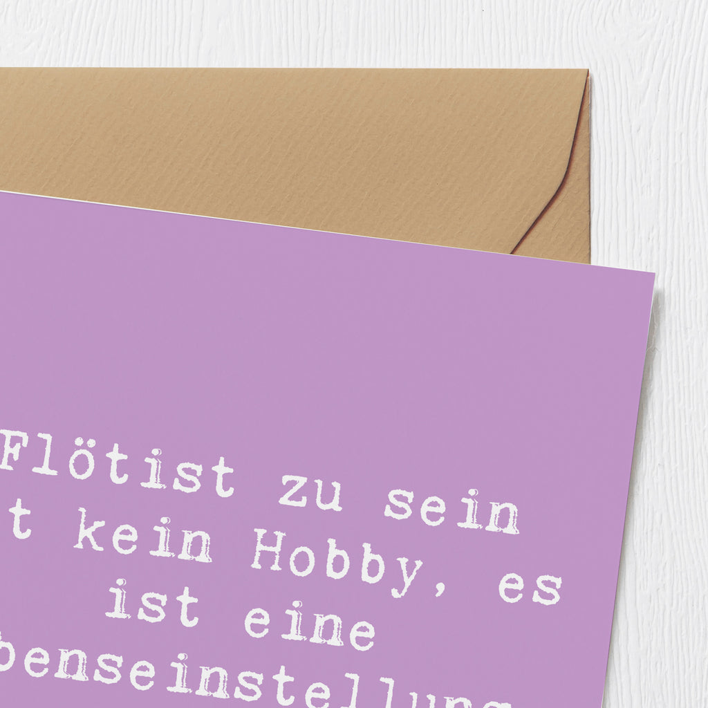 Deluxe Karte Spruch Flötist zu sein ist kein Hobby, es ist eine Lebenseinstellung. Karte, Grußkarte, Klappkarte, Einladungskarte, Glückwunschkarte, Hochzeitskarte, Geburtstagskarte, Hochwertige Grußkarte, Hochwertige Klappkarte, Instrumente, Geschenke Musiker, Musikliebhaber