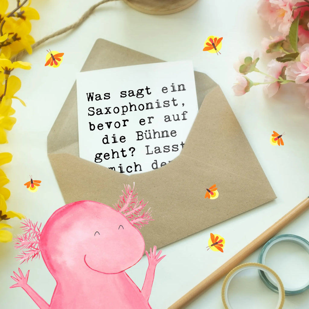 Grußkarte Spruch Magischer Saxophon-Charme Grußkarte, Klappkarte, Einladungskarte, Glückwunschkarte, Hochzeitskarte, Geburtstagskarte, Karte, Ansichtskarten, Instrumente, Geschenke Musiker, Musikliebhaber