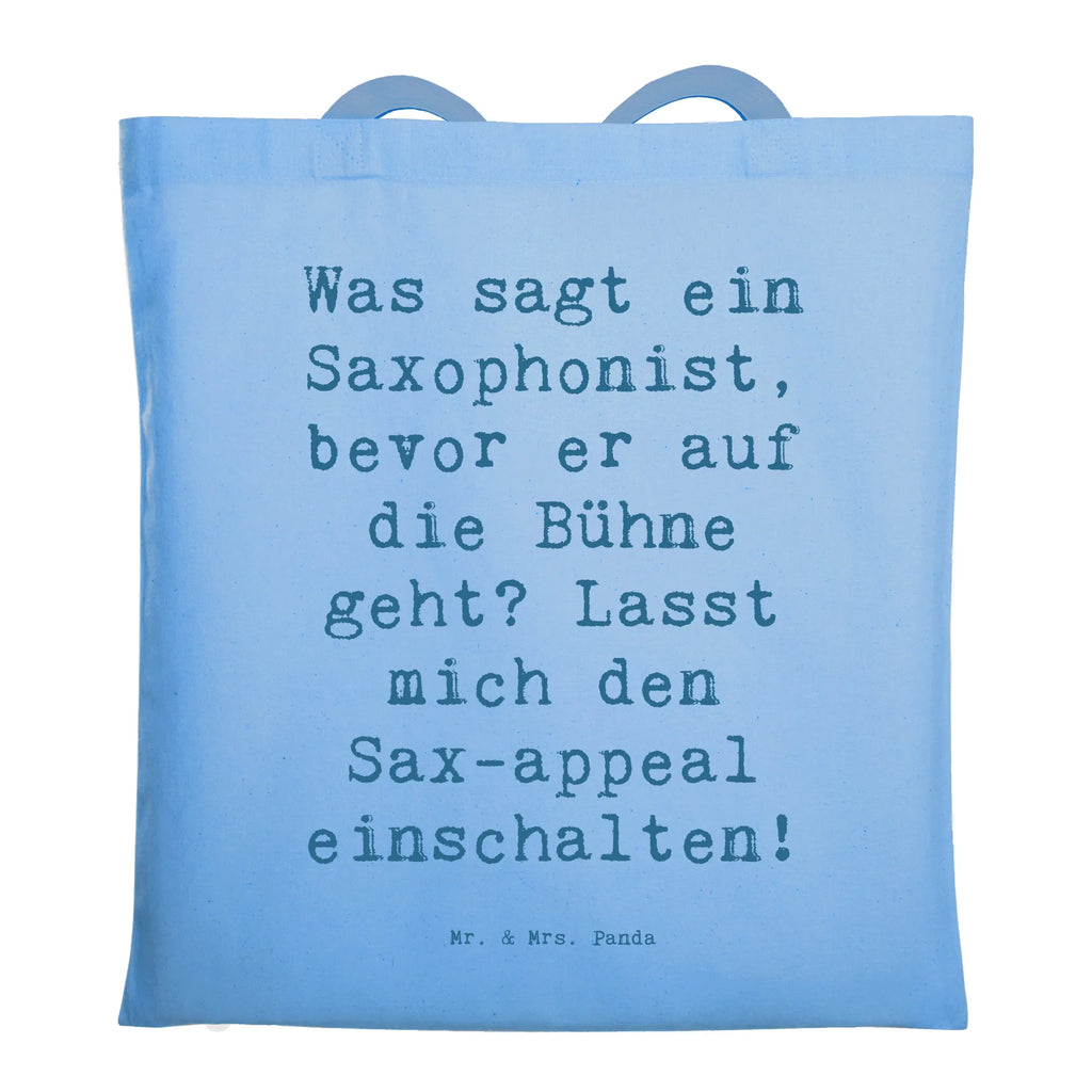 Tote bag Saying Was sagt ein Saxophonist, bevor er auf die Bühne geht? Lasst mich den Sax-appeal einschalten! Beuteltasche, Beutel, Einkaufstasche, Jutebeutel, Stoffbeutel, Tasche, Shopper, Umhängetasche, Strandtasche, Schultertasche, Stofftasche, Tragetasche, Badetasche, Jutetasche, Einkaufstüte, Laptoptasche, Instrumente, Geschenke Musiker, Musikliebhaber