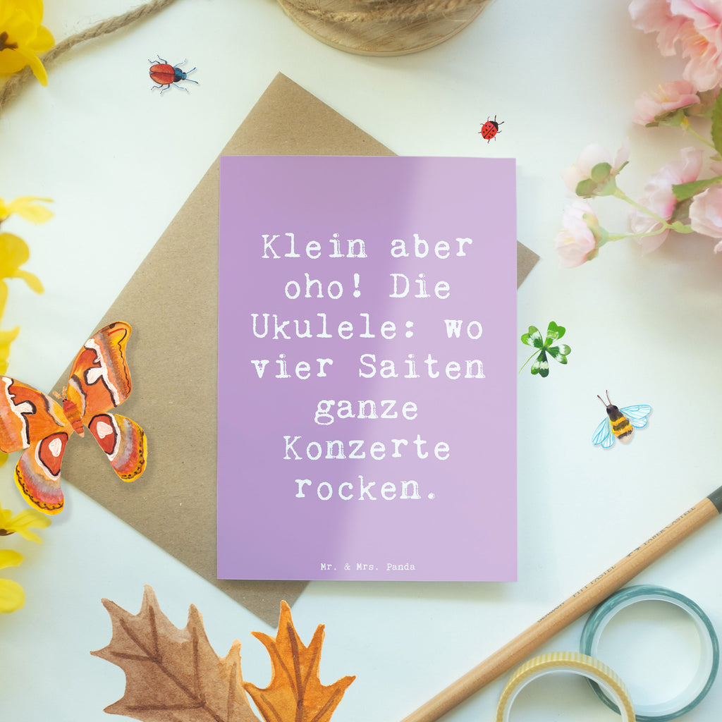 Grußkarte Spruch Ukulele Magie Grußkarte, Klappkarte, Einladungskarte, Glückwunschkarte, Hochzeitskarte, Geburtstagskarte, Karte, Ansichtskarten, Instrumente, Geschenke Musiker, Musikliebhaber