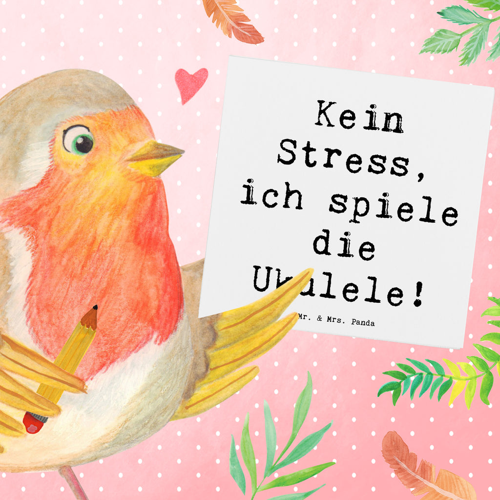 Deluxe Karte Spruch Ukulele Entspannung Karte, Grußkarte, Klappkarte, Einladungskarte, Glückwunschkarte, Hochzeitskarte, Geburtstagskarte, Hochwertige Grußkarte, Hochwertige Klappkarte, Instrumente, Geschenke Musiker, Musikliebhaber