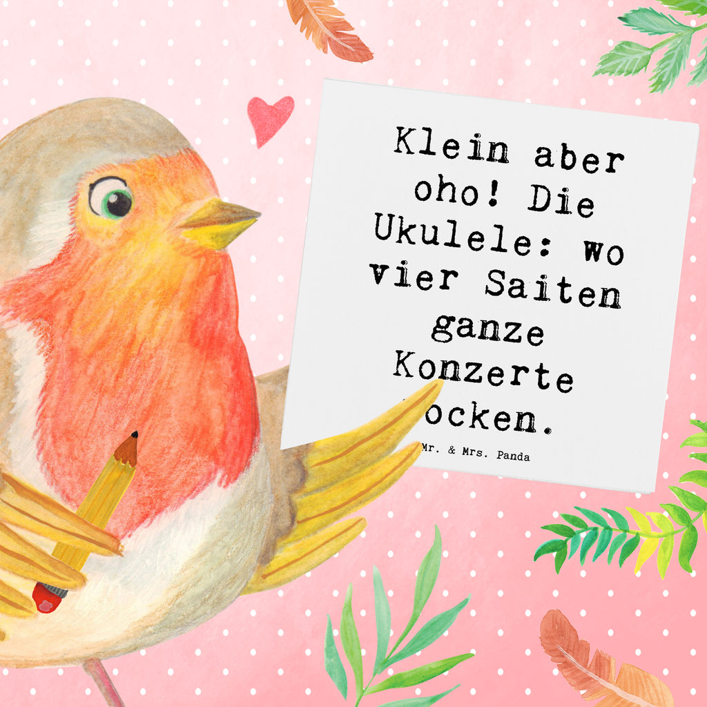 Deluxe Karte Spruch Ukulele Magie Karte, Grußkarte, Klappkarte, Einladungskarte, Glückwunschkarte, Hochzeitskarte, Geburtstagskarte, Hochwertige Grußkarte, Hochwertige Klappkarte, Instrumente, Geschenke Musiker, Musikliebhaber