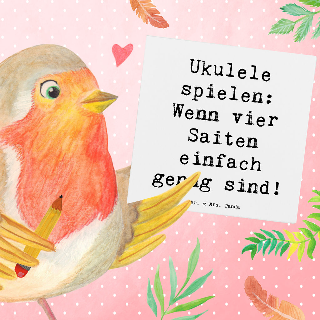 Deluxe Karte Spruch Ukulele Freude Karte, Grußkarte, Klappkarte, Einladungskarte, Glückwunschkarte, Hochzeitskarte, Geburtstagskarte, Hochwertige Grußkarte, Hochwertige Klappkarte, Instrumente, Geschenke Musiker, Musikliebhaber