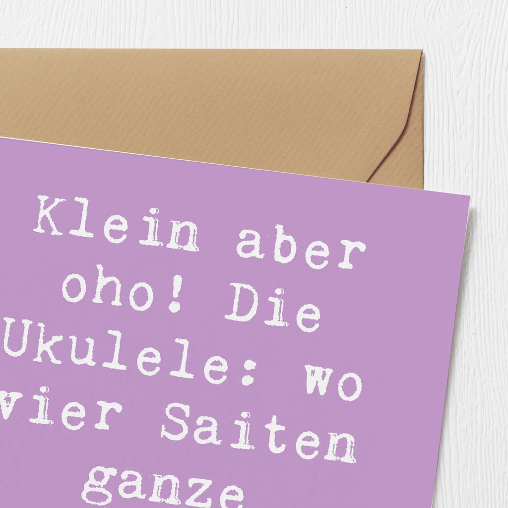 Deluxe Karte Spruch Ukulele Magie Karte, Grußkarte, Klappkarte, Einladungskarte, Glückwunschkarte, Hochzeitskarte, Geburtstagskarte, Hochwertige Grußkarte, Hochwertige Klappkarte, Instrumente, Geschenke Musiker, Musikliebhaber