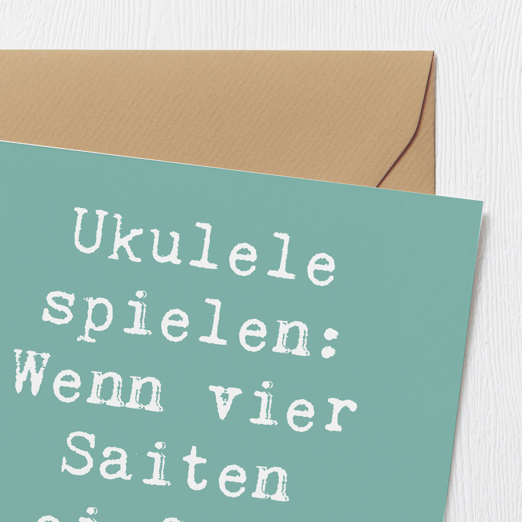 Deluxe Karte Spruch Ukulele Freude Karte, Grußkarte, Klappkarte, Einladungskarte, Glückwunschkarte, Hochzeitskarte, Geburtstagskarte, Hochwertige Grußkarte, Hochwertige Klappkarte, Instrumente, Geschenke Musiker, Musikliebhaber