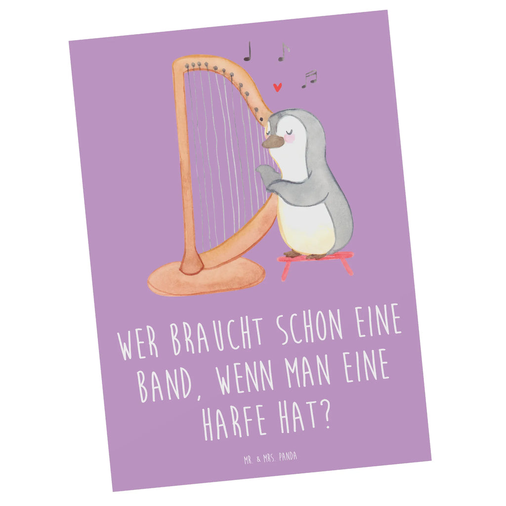 Postkarte Wer braucht schon eine Band, wenn man eine Harfe hat? Postkarte, Karte, Geschenkkarte, Grußkarte, Einladung, Ansichtskarte, Geburtstagskarte, Einladungskarte, Dankeskarte, Ansichtskarten, Einladung Geburtstag, Einladungskarten Geburtstag, Instrumente, Geschenke Musiker, Musikliebhaber