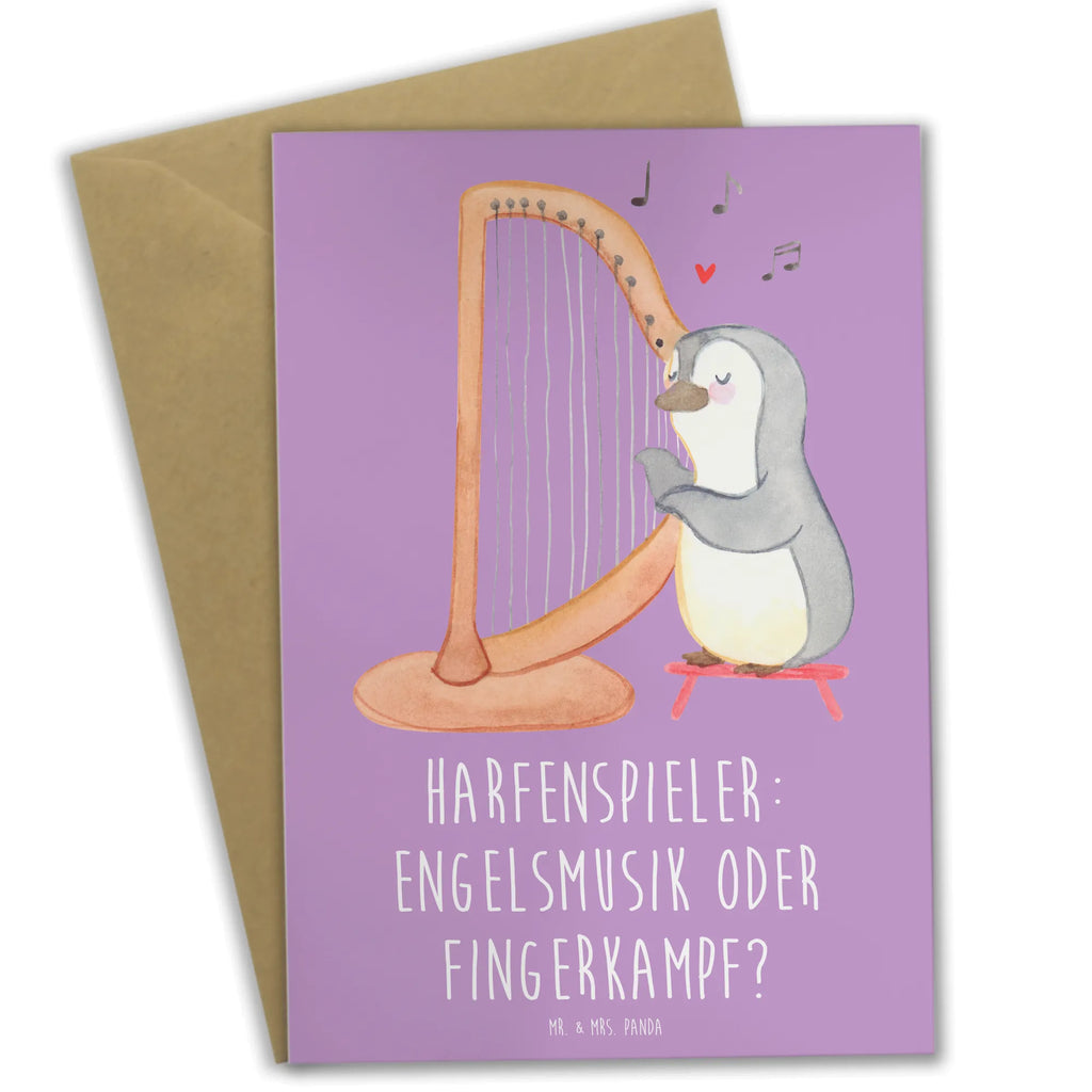 Grußkarte Harfe Melodien Grußkarte, Klappkarte, Einladungskarte, Glückwunschkarte, Hochzeitskarte, Geburtstagskarte, Karte, Ansichtskarten, Instrumente, Geschenke Musiker, Musikliebhaber