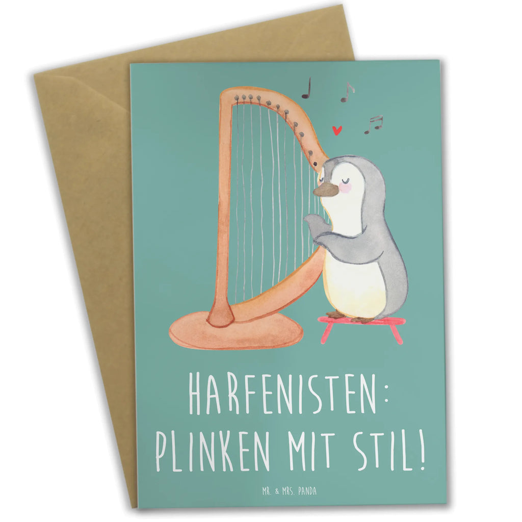 Grußkarte Harfe mit Stil Grußkarte, Klappkarte, Einladungskarte, Glückwunschkarte, Hochzeitskarte, Geburtstagskarte, Karte, Ansichtskarten, Instrumente, Geschenke Musiker, Musikliebhaber