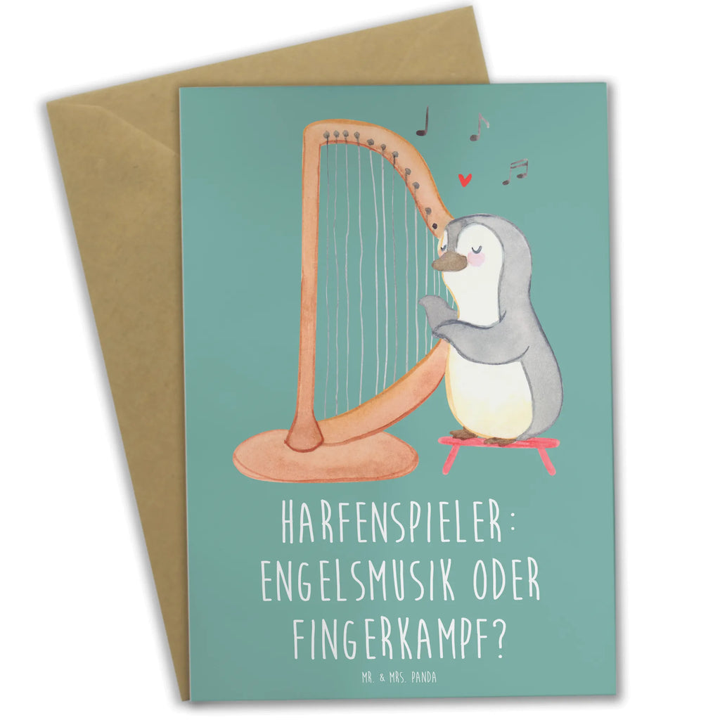 Grußkarte Harfe Melodien Grußkarte, Klappkarte, Einladungskarte, Glückwunschkarte, Hochzeitskarte, Geburtstagskarte, Karte, Ansichtskarten, Instrumente, Geschenke Musiker, Musikliebhaber