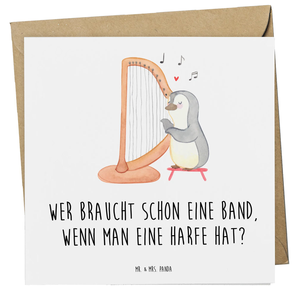 Deluxe Karte Wer braucht schon eine Band, wenn man eine Harfe hat? Karte, Grußkarte, Klappkarte, Einladungskarte, Glückwunschkarte, Hochzeitskarte, Geburtstagskarte, Hochwertige Grußkarte, Hochwertige Klappkarte, Instrumente, Geschenke Musiker, Musikliebhaber