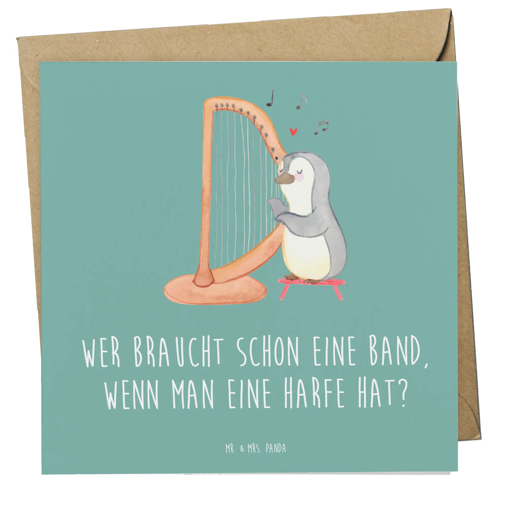 Deluxe Karte Wer braucht schon eine Band, wenn man eine Harfe hat? Karte, Grußkarte, Klappkarte, Einladungskarte, Glückwunschkarte, Hochzeitskarte, Geburtstagskarte, Hochwertige Grußkarte, Hochwertige Klappkarte, Instrumente, Geschenke Musiker, Musikliebhaber