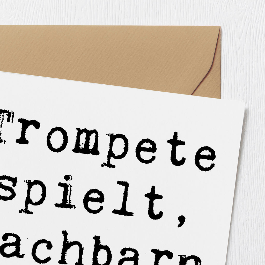 Deluxe Karte Spruch Trompete Freude Karte, Grußkarte, Klappkarte, Einladungskarte, Glückwunschkarte, Hochzeitskarte, Geburtstagskarte, Hochwertige Grußkarte, Hochwertige Klappkarte, Instrumente, Geschenke Musiker, Musikliebhaber