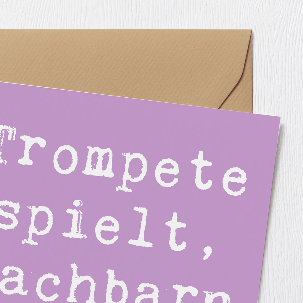 Deluxe Karte Spruch Trompete Freude Karte, Grußkarte, Klappkarte, Einladungskarte, Glückwunschkarte, Hochzeitskarte, Geburtstagskarte, Hochwertige Grußkarte, Hochwertige Klappkarte, Instrumente, Geschenke Musiker, Musikliebhaber