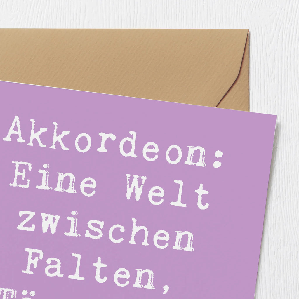 Deluxe Karte Spruch Akkordeon: Eine Welt zwischen Falten, Tönen und Geschichten. Karte, Grußkarte, Klappkarte, Einladungskarte, Glückwunschkarte, Hochzeitskarte, Geburtstagskarte, Hochwertige Grußkarte, Hochwertige Klappkarte, Instrumente, Geschenke Musiker, Musikliebhaber