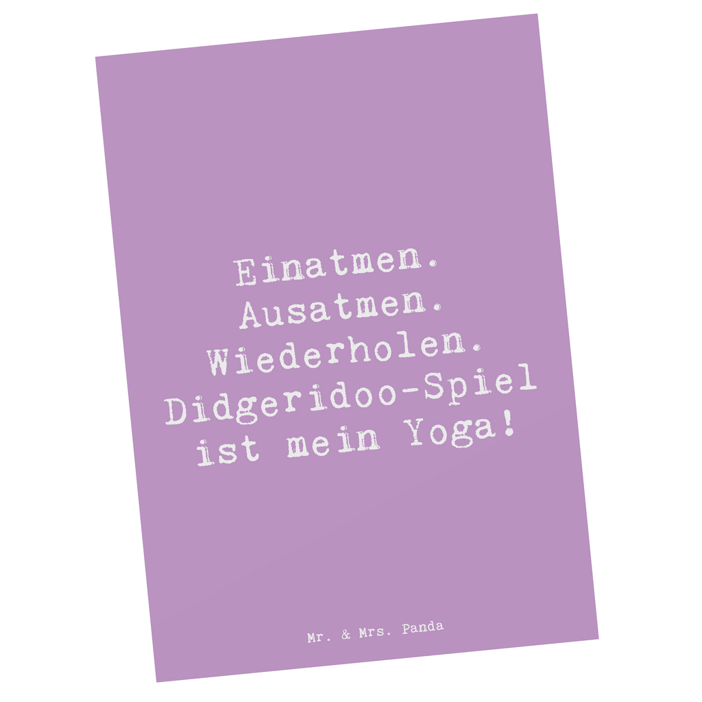 Postkarte Spruch Didgeridoo Yoga Postkarte, Karte, Geschenkkarte, Grußkarte, Einladung, Ansichtskarte, Geburtstagskarte, Einladungskarte, Dankeskarte, Ansichtskarten, Einladung Geburtstag, Einladungskarten Geburtstag, Instrumente, Geschenke Musiker, Musikliebhaber