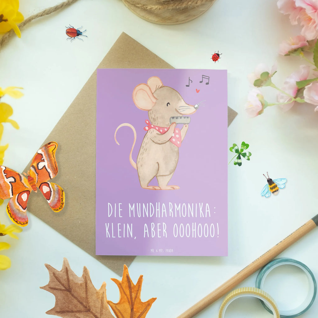 Grußkarte Mundharmonika Ohooo Grußkarte, Klappkarte, Einladungskarte, Glückwunschkarte, Hochzeitskarte, Geburtstagskarte, Karte, Ansichtskarten, Instrumente, Geschenke Musiker, Musikliebhaber