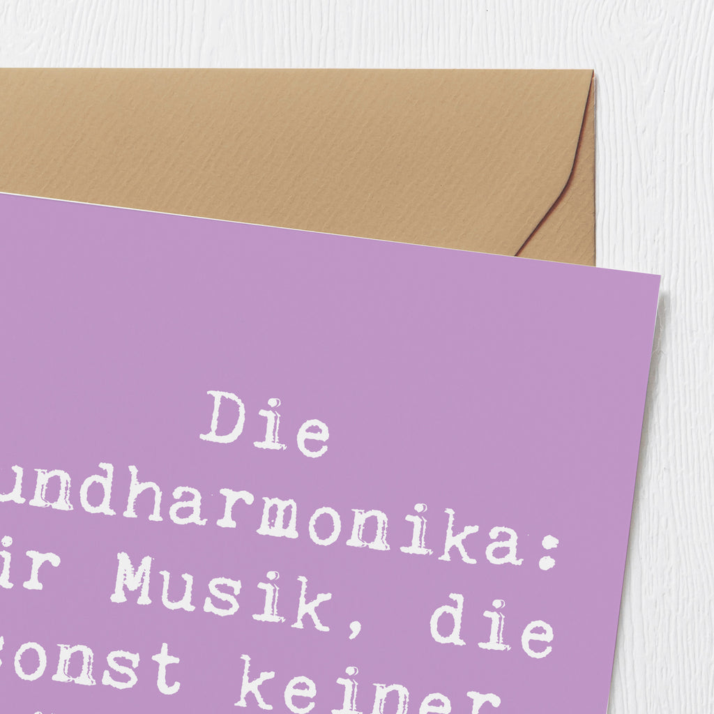 Deluxe Karte Spruch Musik Mundharmonika Karte, Grußkarte, Klappkarte, Einladungskarte, Glückwunschkarte, Hochzeitskarte, Geburtstagskarte, Hochwertige Grußkarte, Hochwertige Klappkarte, Instrumente, Geschenke Musiker, Musikliebhaber