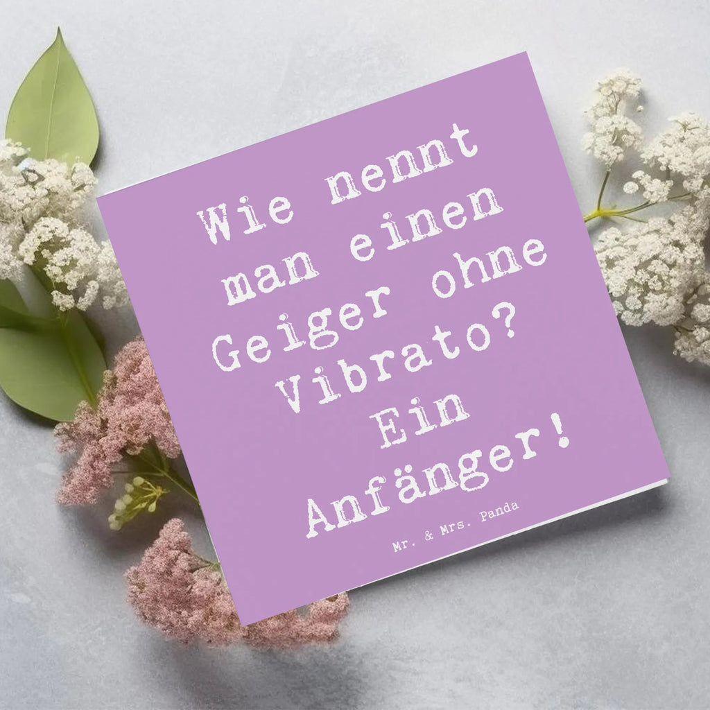 Deluxe Karte Spruch Violine Anfänger Karte, Grußkarte, Klappkarte, Einladungskarte, Glückwunschkarte, Hochzeitskarte, Geburtstagskarte, Hochwertige Grußkarte, Hochwertige Klappkarte, Instrumente, Geschenke Musiker, Musikliebhaber