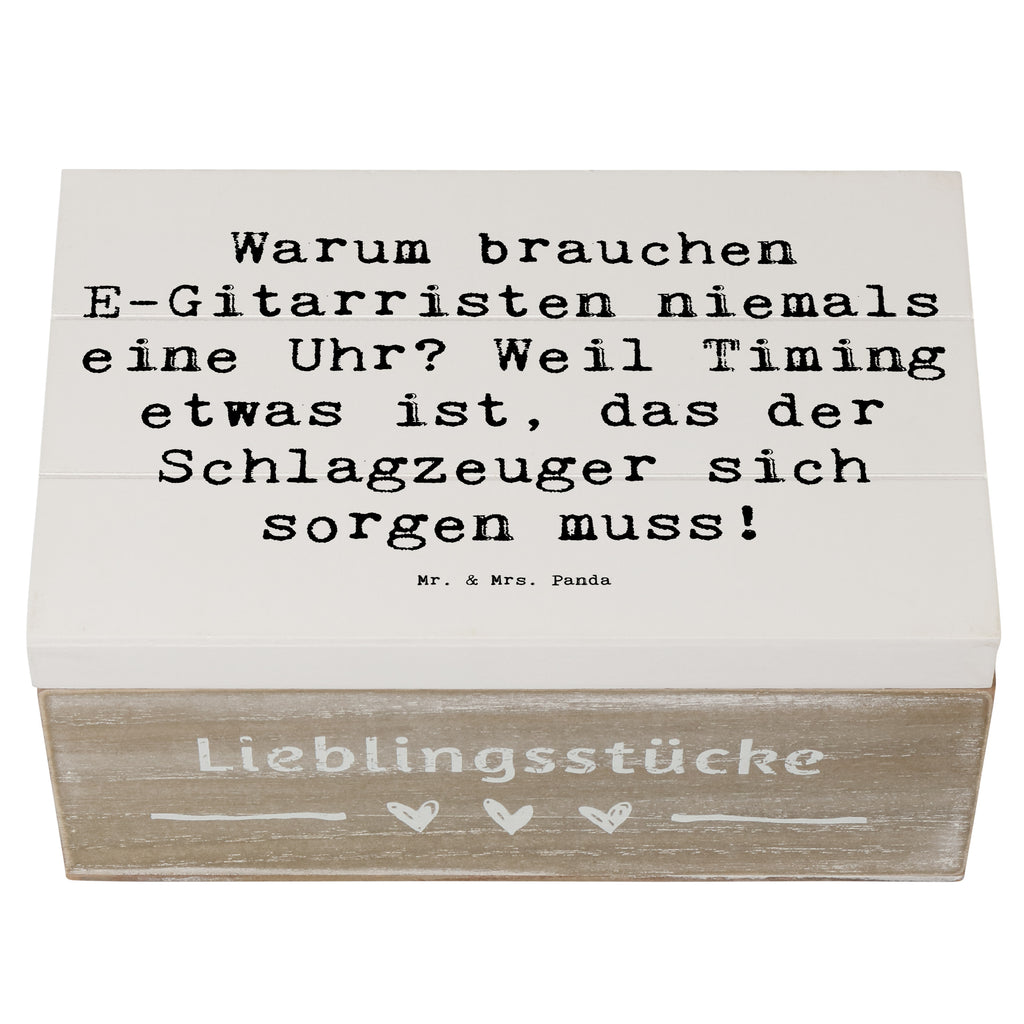 Holzkiste Spruch E-Gitarre Timing Holzkiste, Kiste, Schatzkiste, Truhe, Schatulle, XXL, Erinnerungsbox, Erinnerungskiste, Dekokiste, Aufbewahrungsbox, Geschenkbox, Geschenkdose, Instrumente, Geschenke Musiker, Musikliebhaber