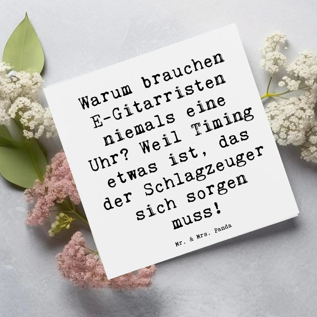 Deluxe Karte Spruch E-Gitarre Timing Karte, Grußkarte, Klappkarte, Einladungskarte, Glückwunschkarte, Hochzeitskarte, Geburtstagskarte, Hochwertige Grußkarte, Hochwertige Klappkarte, Instrumente, Geschenke Musiker, Musikliebhaber