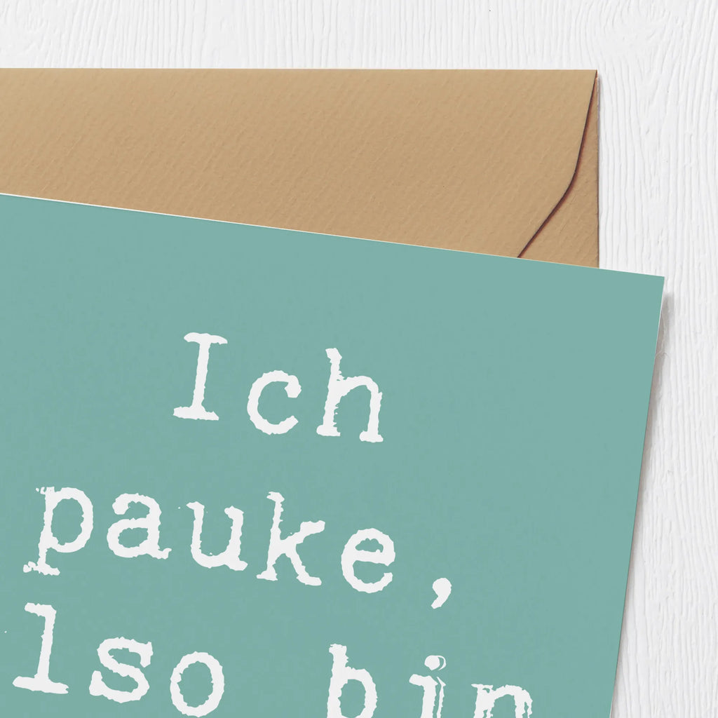 Deluxe Karte Spruch Pauken Motivation Karte, Grußkarte, Klappkarte, Einladungskarte, Glückwunschkarte, Hochzeitskarte, Geburtstagskarte, Hochwertige Grußkarte, Hochwertige Klappkarte, Instrumente, Geschenke Musiker, Musikliebhaber