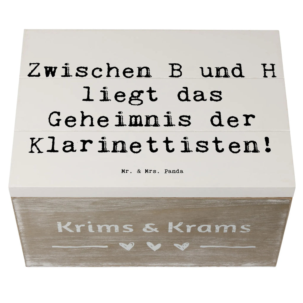 Holzkiste Spruch Klarinette Geheimnis Holzkiste, Kiste, Schatzkiste, Truhe, Schatulle, XXL, Erinnerungsbox, Erinnerungskiste, Dekokiste, Aufbewahrungsbox, Geschenkbox, Geschenkdose, Instrumente, Geschenke Musiker, Musikliebhaber