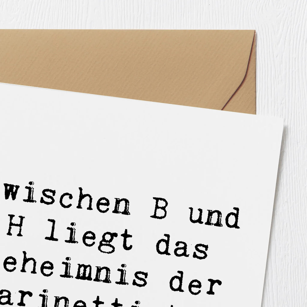 Deluxe Karte Spruch Klarinette Geheimnis Karte, Grußkarte, Klappkarte, Einladungskarte, Glückwunschkarte, Hochzeitskarte, Geburtstagskarte, Hochwertige Grußkarte, Hochwertige Klappkarte, Instrumente, Geschenke Musiker, Musikliebhaber