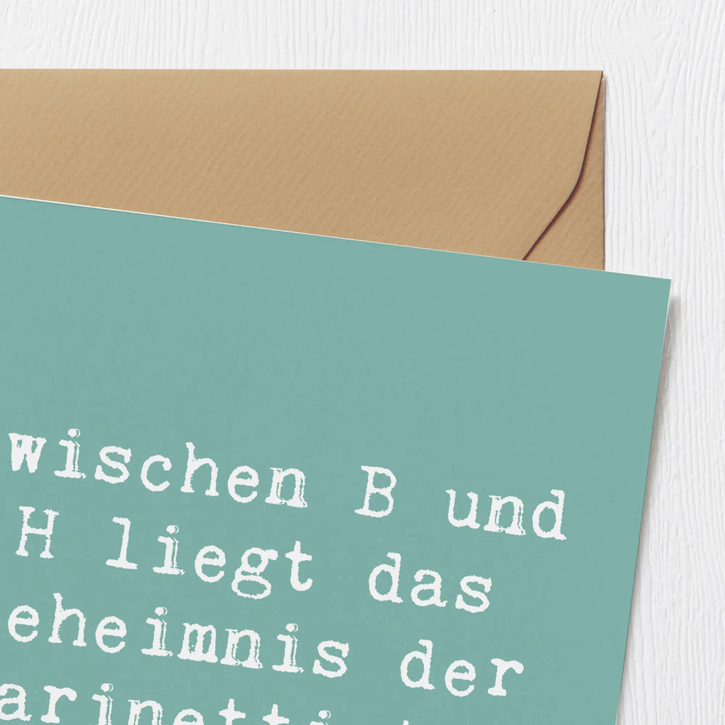 Deluxe Karte Spruch Klarinette Geheimnis Karte, Grußkarte, Klappkarte, Einladungskarte, Glückwunschkarte, Hochzeitskarte, Geburtstagskarte, Hochwertige Grußkarte, Hochwertige Klappkarte, Instrumente, Geschenke Musiker, Musikliebhaber