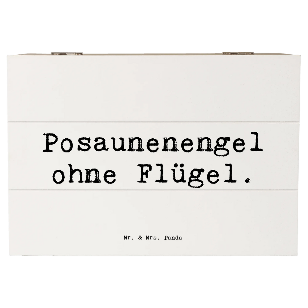 Holzkiste Spruch Engel Posaune Holzkiste, Kiste, Schatzkiste, Truhe, Schatulle, XXL, Erinnerungsbox, Erinnerungskiste, Dekokiste, Aufbewahrungsbox, Geschenkbox, Geschenkdose, Instrumente, Geschenke Musiker, Musikliebhaber