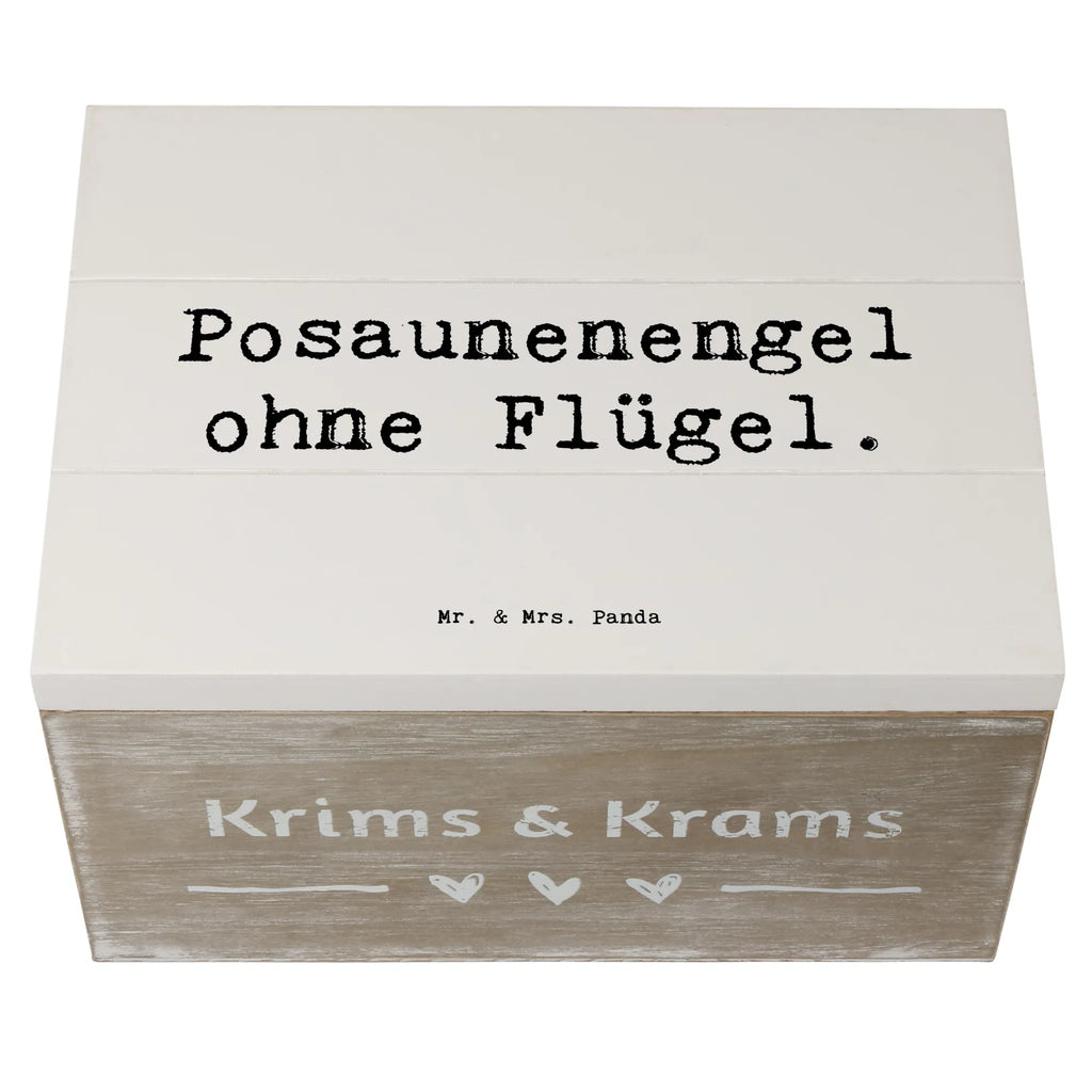 Holzkiste Spruch Engel Posaune Holzkiste, Kiste, Schatzkiste, Truhe, Schatulle, XXL, Erinnerungsbox, Erinnerungskiste, Dekokiste, Aufbewahrungsbox, Geschenkbox, Geschenkdose, Instrumente, Geschenke Musiker, Musikliebhaber