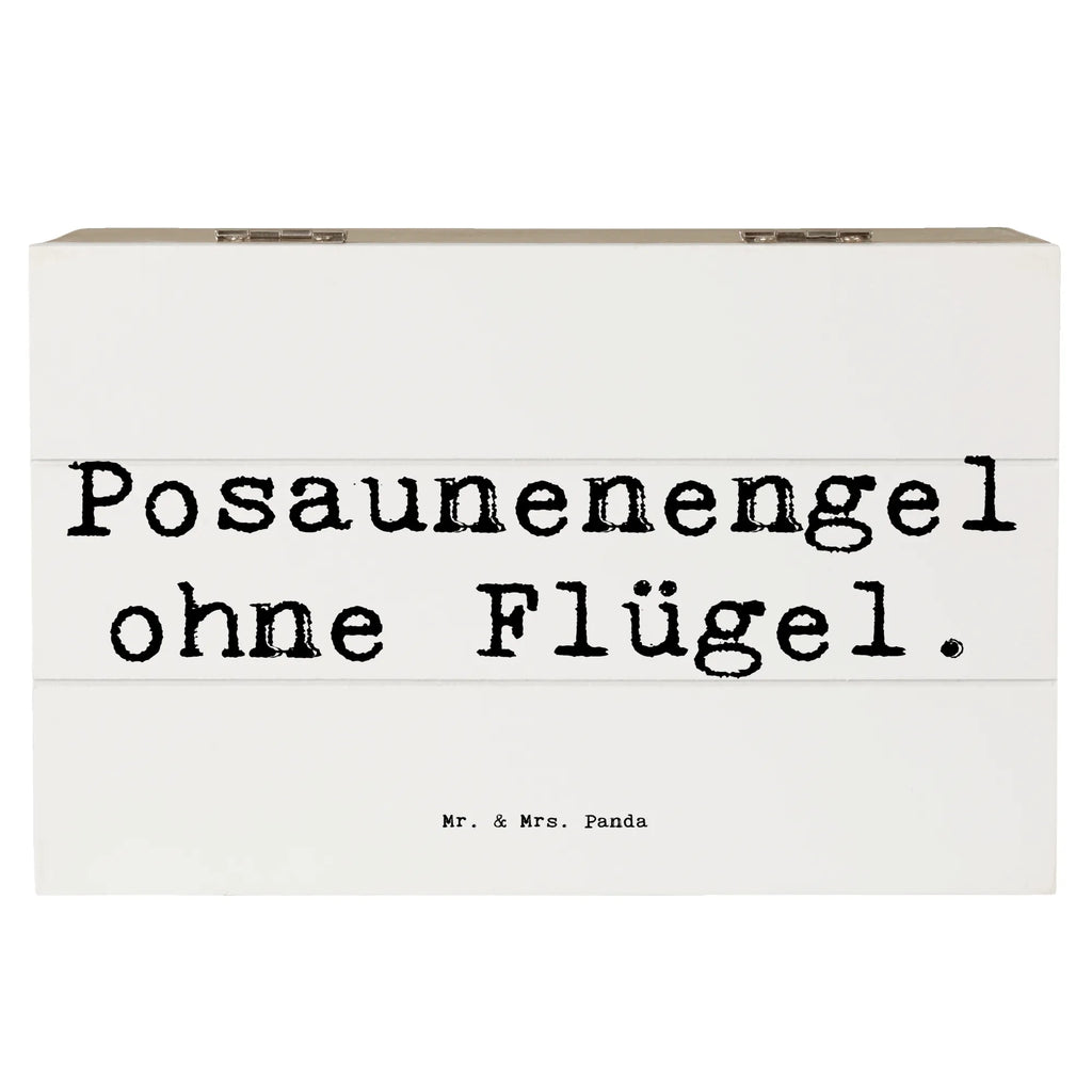 Holzkiste Spruch Engel Posaune Holzkiste, Kiste, Schatzkiste, Truhe, Schatulle, XXL, Erinnerungsbox, Erinnerungskiste, Dekokiste, Aufbewahrungsbox, Geschenkbox, Geschenkdose, Instrumente, Geschenke Musiker, Musikliebhaber