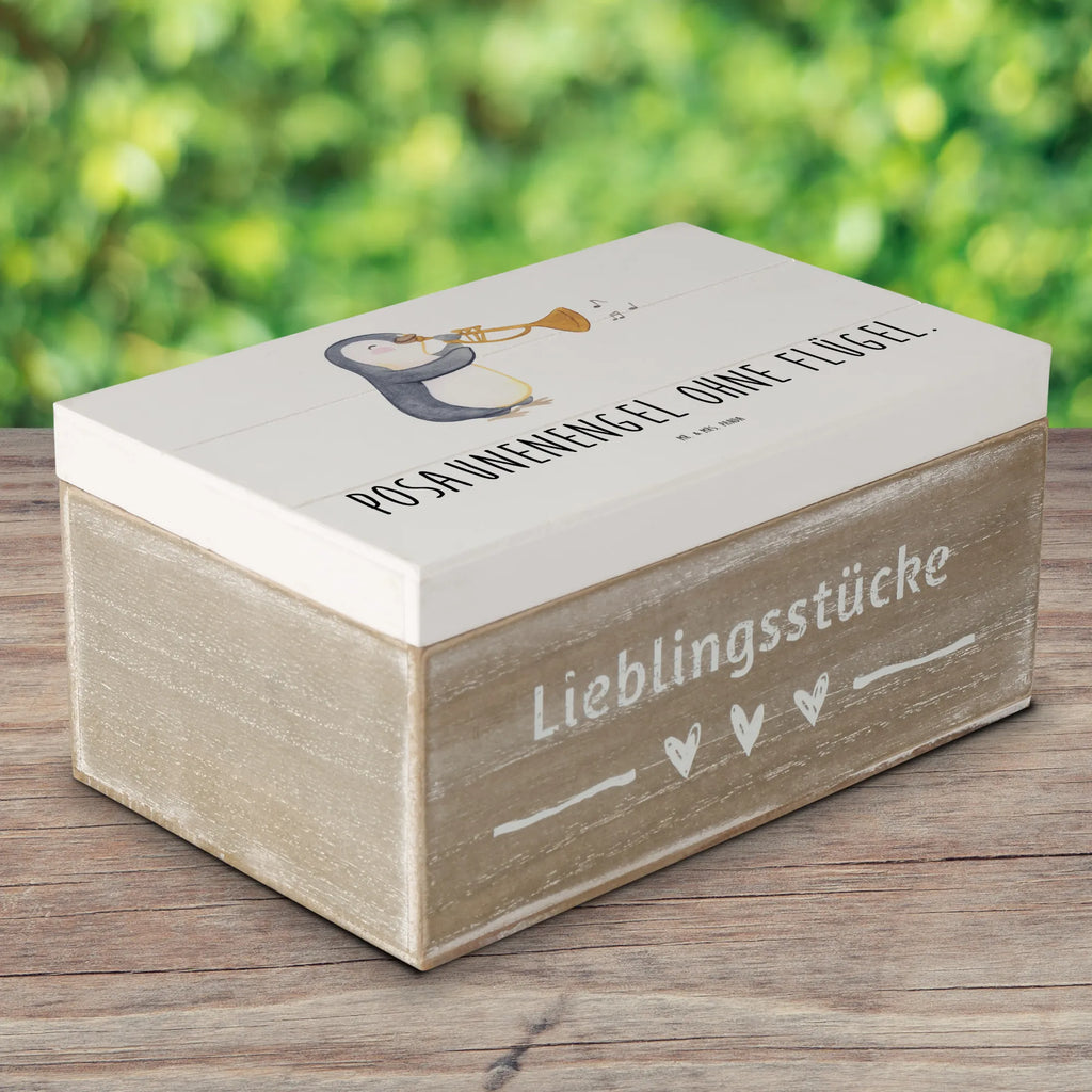 Holzkiste Engel Posaune Holzkiste, Kiste, Schatzkiste, Truhe, Schatulle, XXL, Erinnerungsbox, Erinnerungskiste, Dekokiste, Aufbewahrungsbox, Geschenkbox, Geschenkdose, Instrumente, Geschenke Musiker, Musikliebhaber